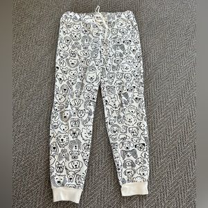 Winter Water Factory Black and White Dog Print Joggers - Size M